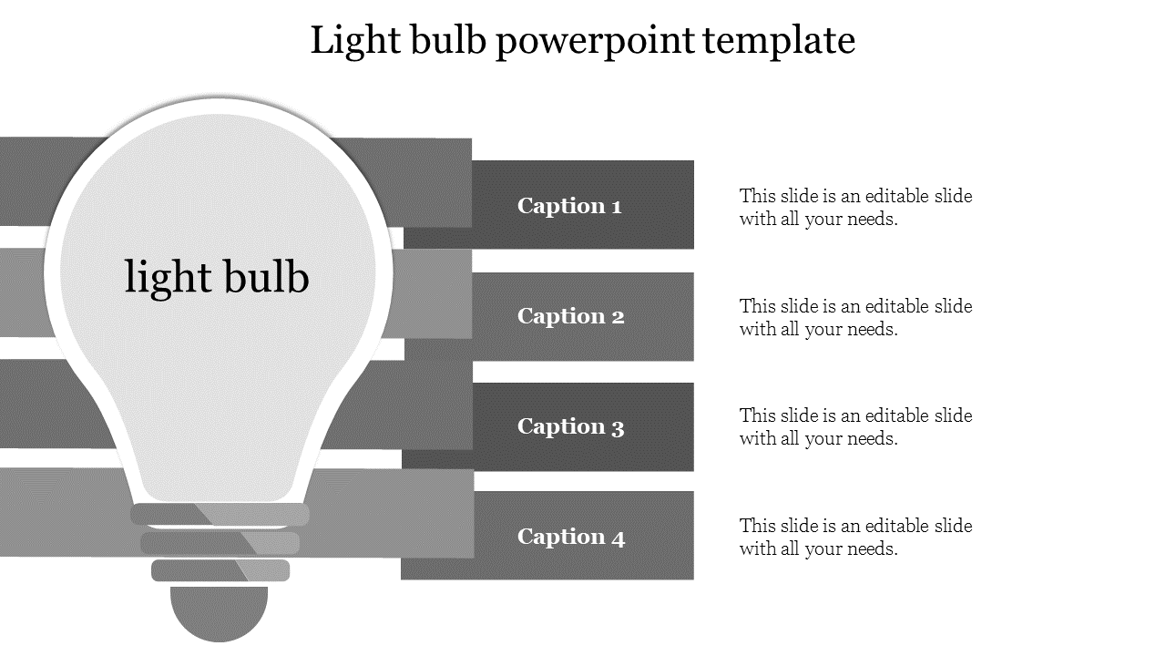 Editable Light Bulb PPT and Google Slides template presentation